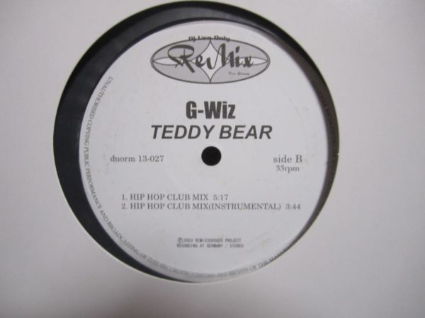 G-Wiz / Teddy Bear, DJ Use Only Mix_画像2