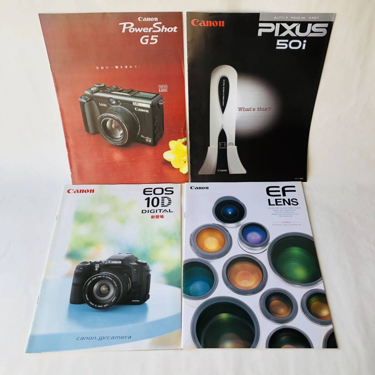 * 2003 Canon Power shot G5 digital single‐lens reflex EOS 10D accessory printer catalog together /Canon Canon camera booklet 36