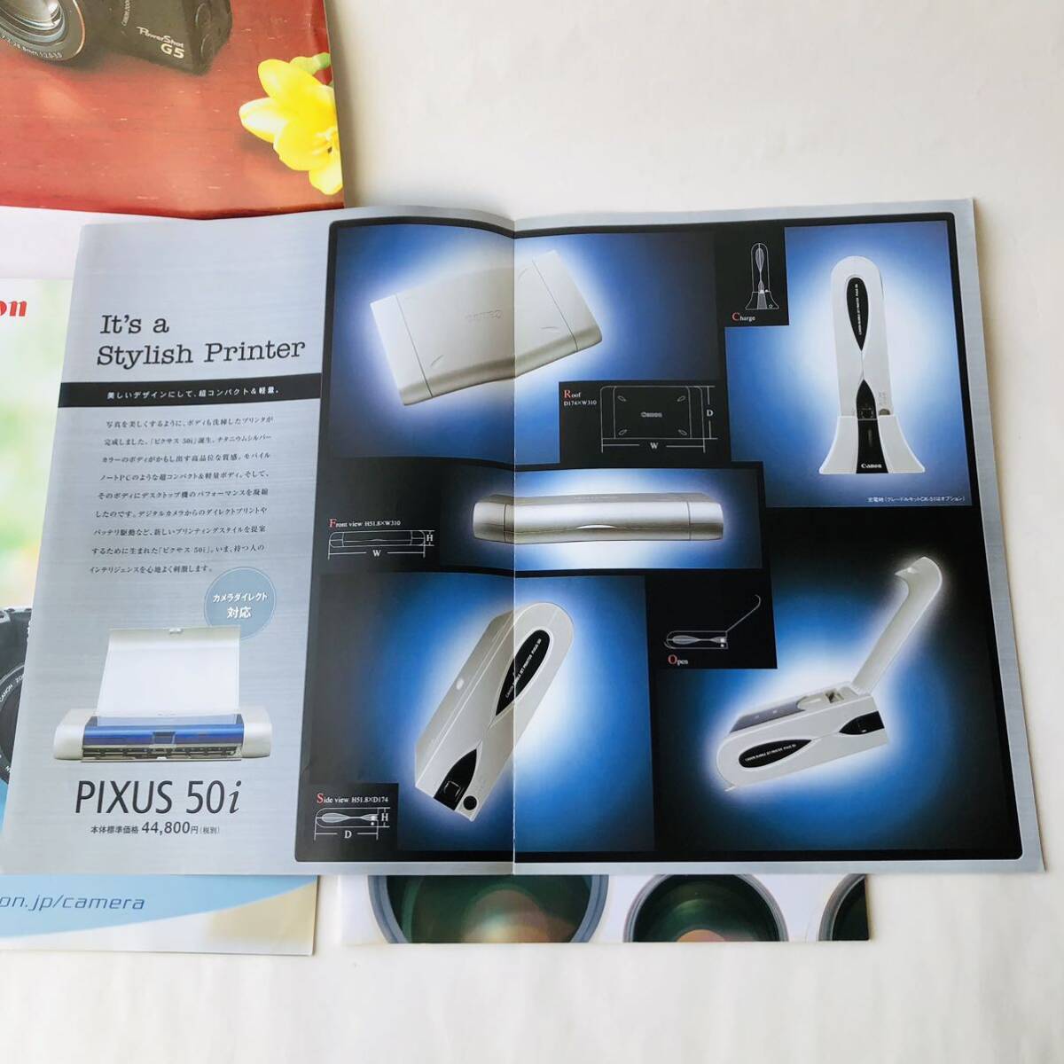 * 2003 Canon Power shot G5 digital single‐lens reflex EOS 10D accessory printer catalog together /Canon Canon camera booklet 36