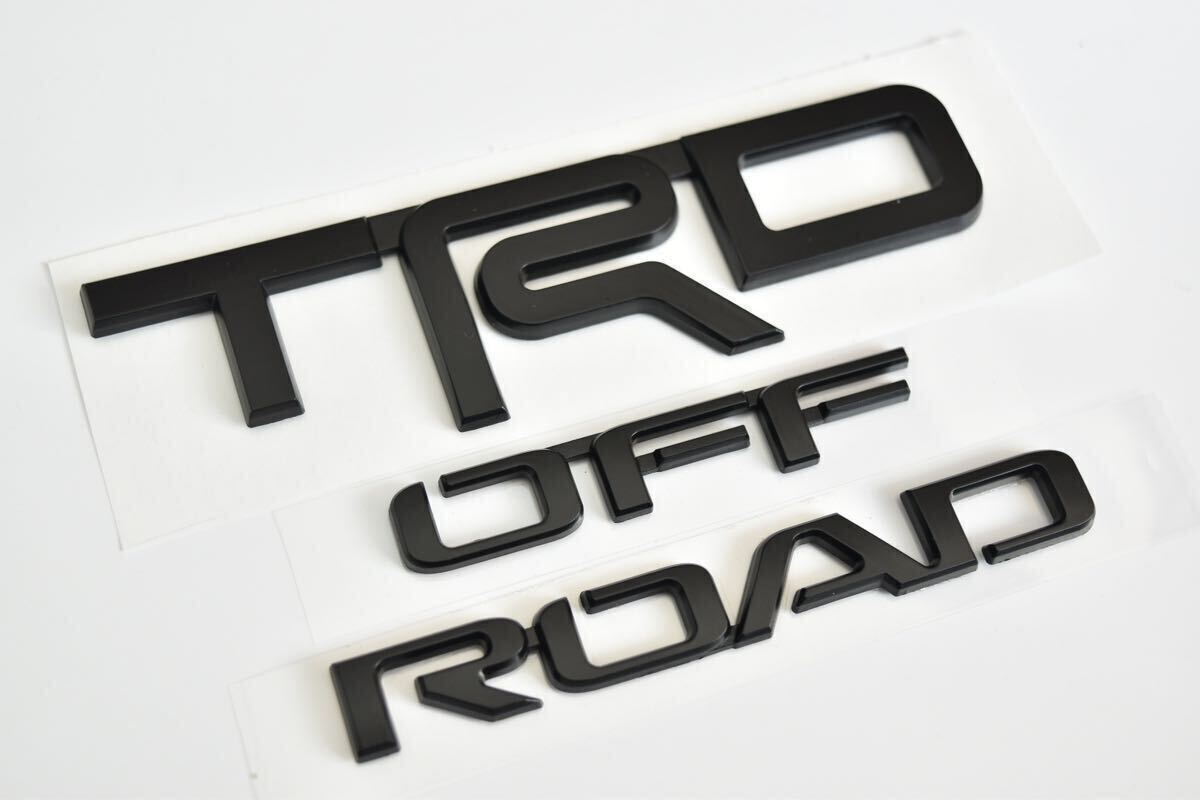 TRD OFF ROAD TRDエンブレム マットブラック 両面テープ付き トヨタ RAV4 ハイエース ハイラックス FJクルーザー プラド150系 ランクル300の画像1