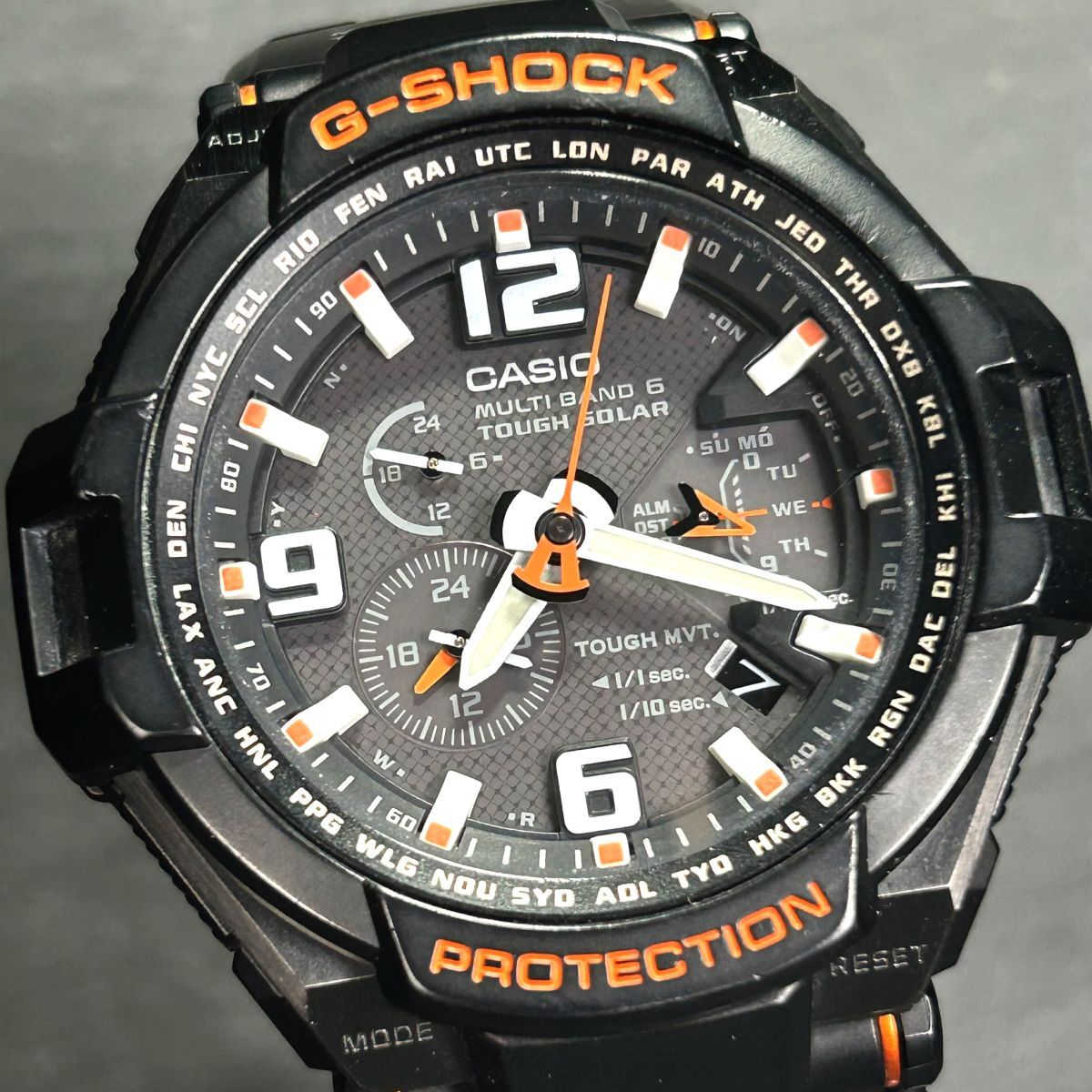 美品 G-SHOCK ジーショック CASIO カシオ 電波ソーラー タフソーラー 腕時計 スカイコックピット トリプルGレジスト メンズ GW-4000-1A_画像1