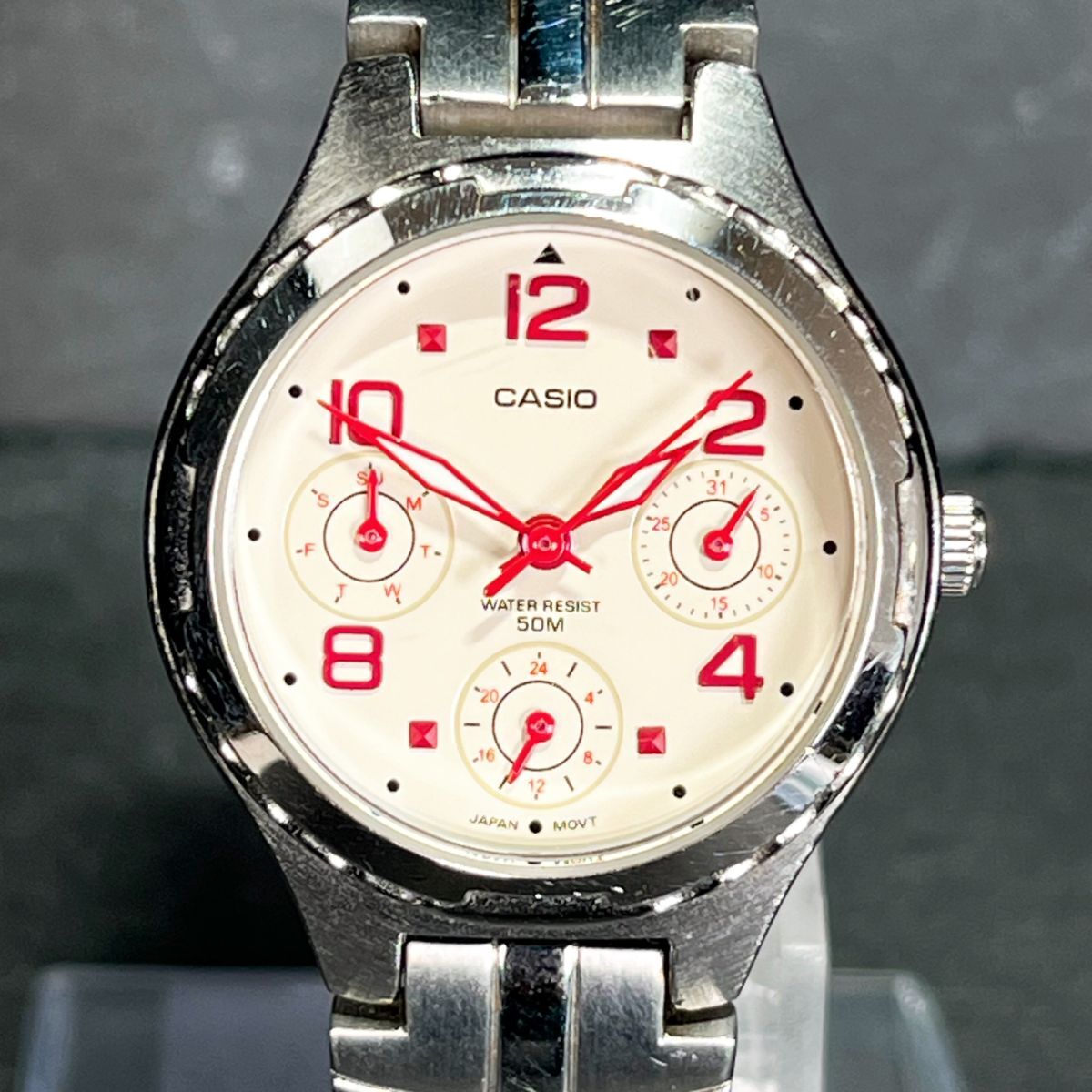 CASIO カシオ LTP2064A-7A2 腕時計 アナログ クオーツ 3針 オフホワイト文字盤 シルバー メタルベルト ステンレス 新品電池交換済み_画像1