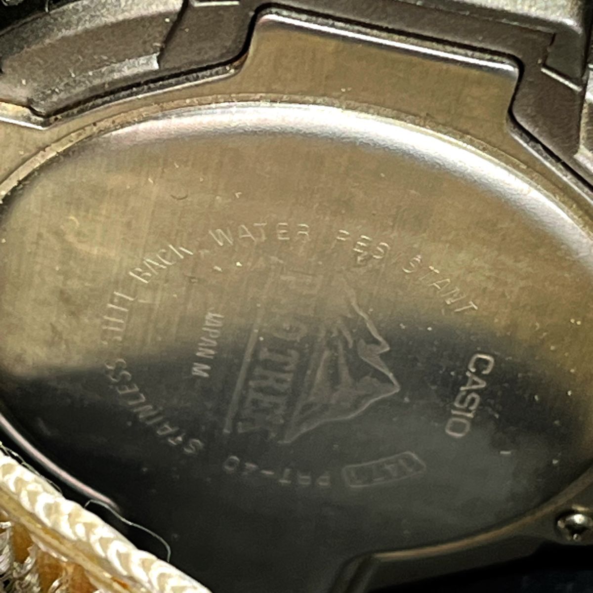 CASIO カシオ PROTREK プロトレック PRT-40 腕時計 デジタル クオーツ ゴールド 回転ベゼル バイカラー クロスベルト トリプルセンサー_画像7