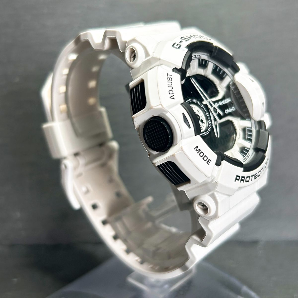 美品 CASIO カシオ G-SHOCK ジーショック GA-400-7A 腕時計 クオーツ アナデジ カレンダー 多機能 ホワイト ステンレススチール 動作確認済_画像5