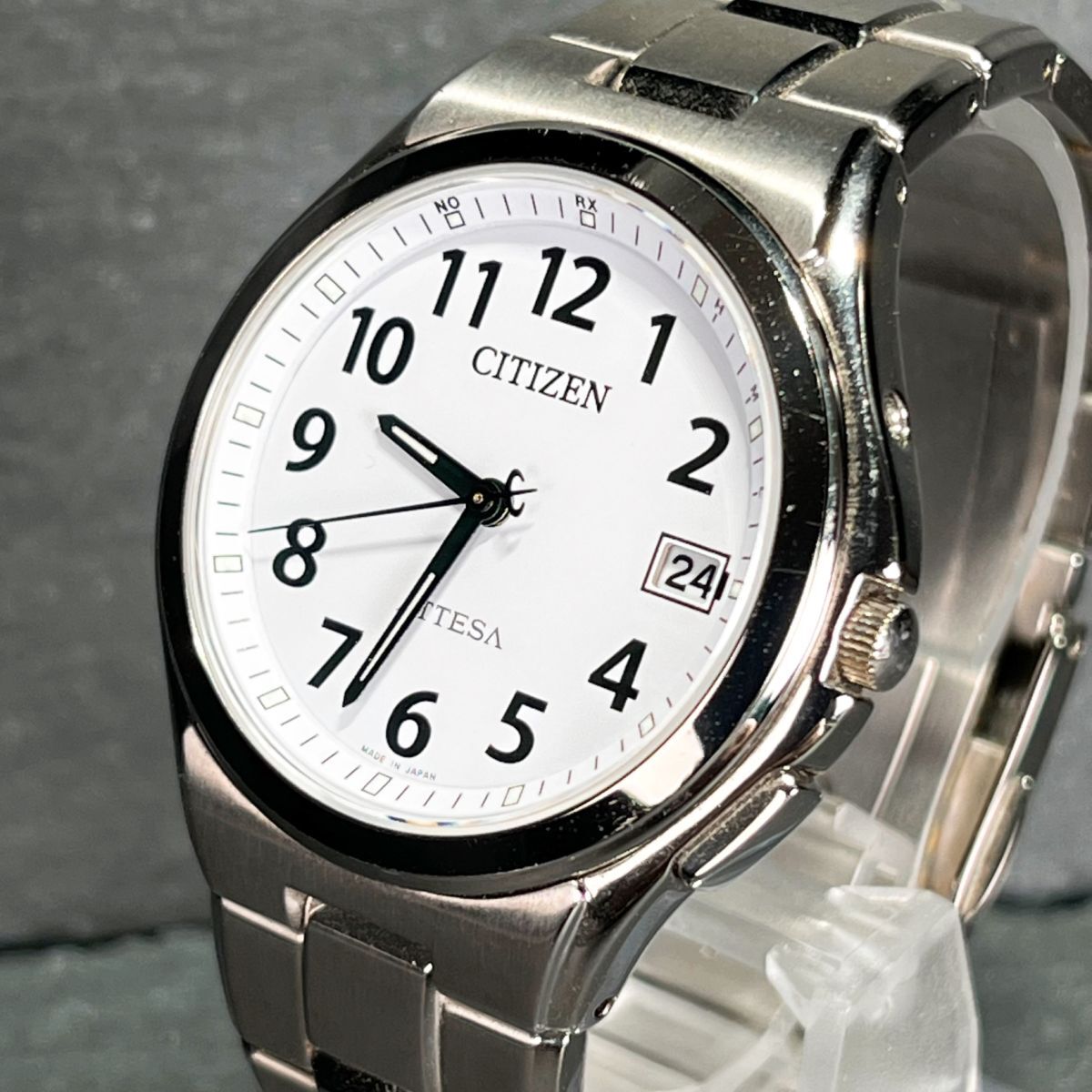 CITIZEN シチズン ATTESA アテッサ Eco-Drive エコドライブ ATD53-2847 腕時計 アナログ ソーラー デイト ホワイト文字盤 シルバー チタンの画像2