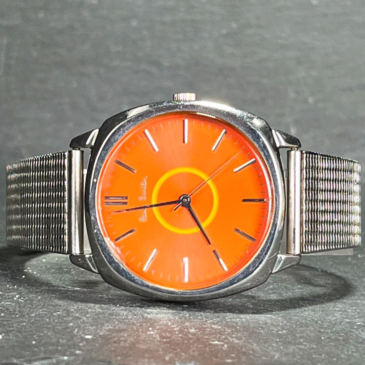 PAUL SMITH ポールスミス 5530-F52258 メンズ 腕時計 アナログ 3針 クオーツ オレンジ×イエロー文字盤 シルバー ステンレス メタルバンドの画像5
