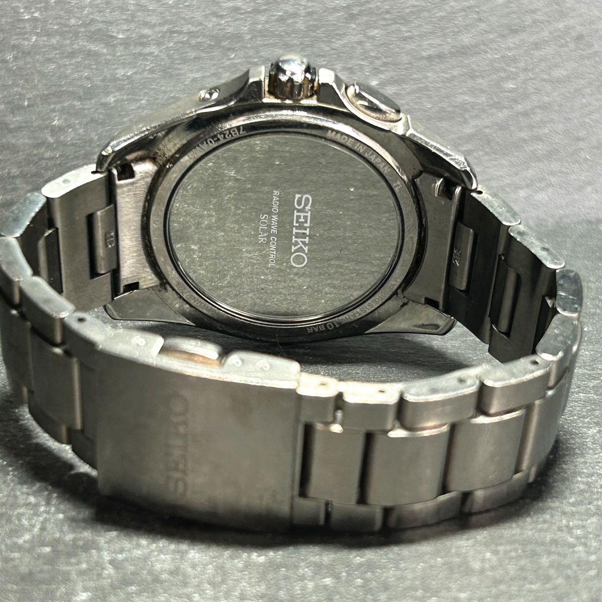 SEIKO セイコー BRIGHTZ ブライツ SAGZ071 腕時計 ソーラー 電波時計 アナログ 3針 カレンダー チタニウム メンズ ブラック文字盤 シルバー_画像6