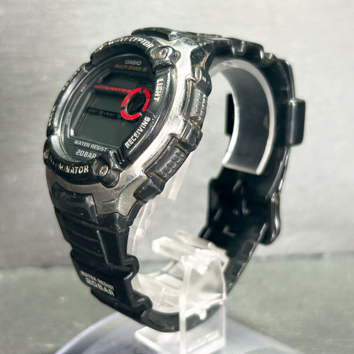 CASIO カシオ WAVE CEPTOR ウェーブセプター WV-M200-1A 腕時計 クオーツ デジタル 電波時計 ステンレススチール ラバーベルト メンズ_画像6
