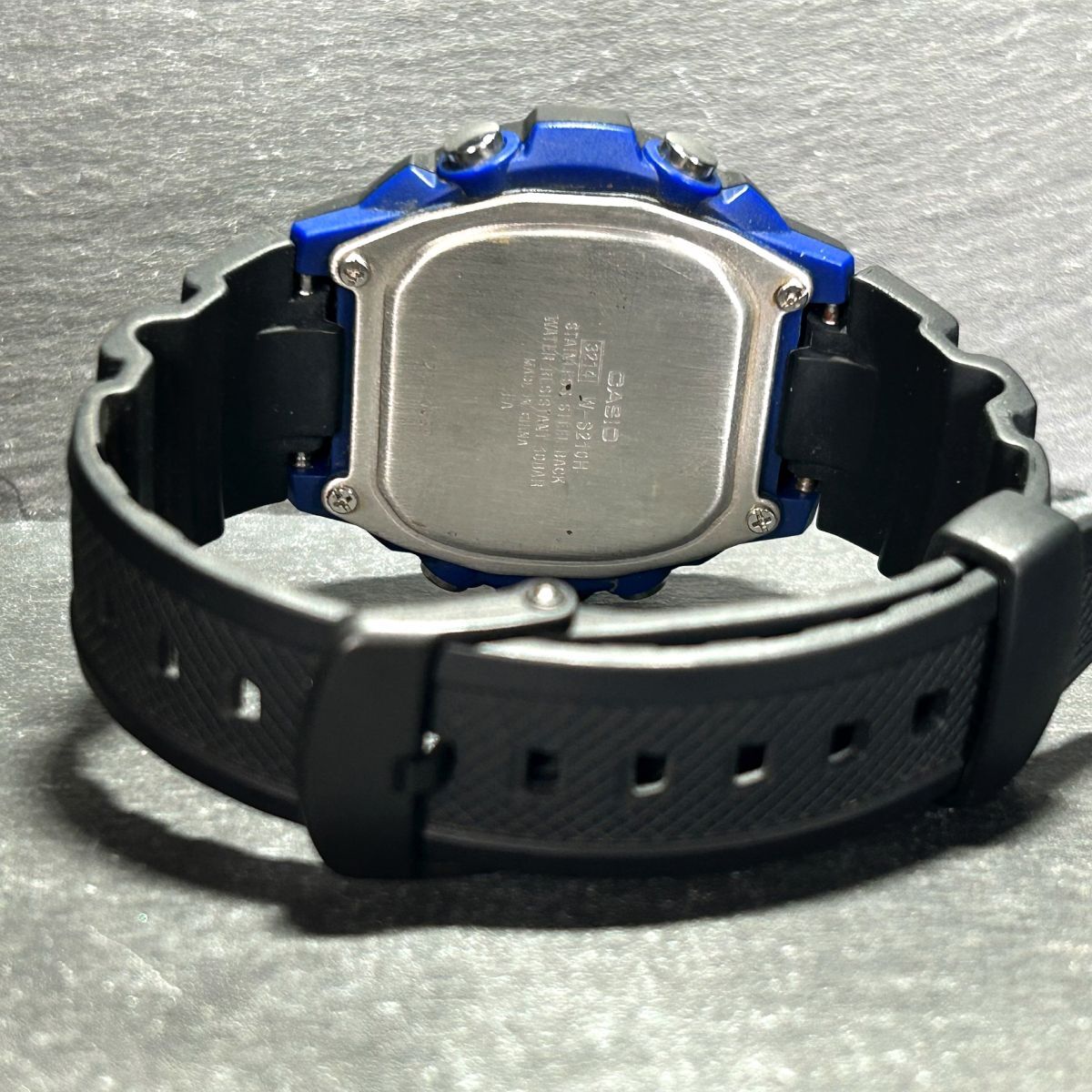 CASIO カシオ スポーツギア W-S210H-1A 腕時計 タフソーラー デジタル カレンダー 多機能 ブラック×ブルー ステンレススチール 動作確認済_画像7