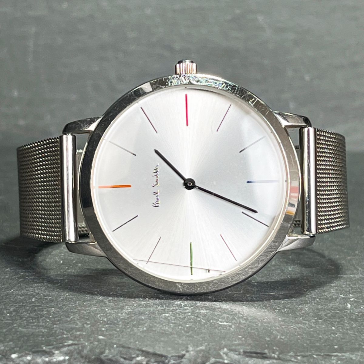 Paul Smith ポールスミス P10054 ユニセックス 腕時計 アナログ クオーツ シルバー文字盤 ステンレス メッシュベルト 新品電池交換済み_画像5