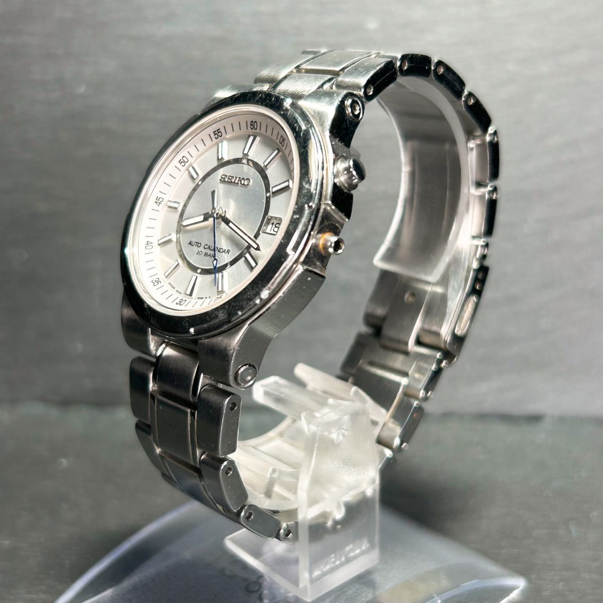 SEIKO セイコー SPIRIT スピリット SBQA011 腕時計 クオーツ アナログ 3針 オートカレンダー ステンレススチール シルバー メンズ ラウンド_画像5