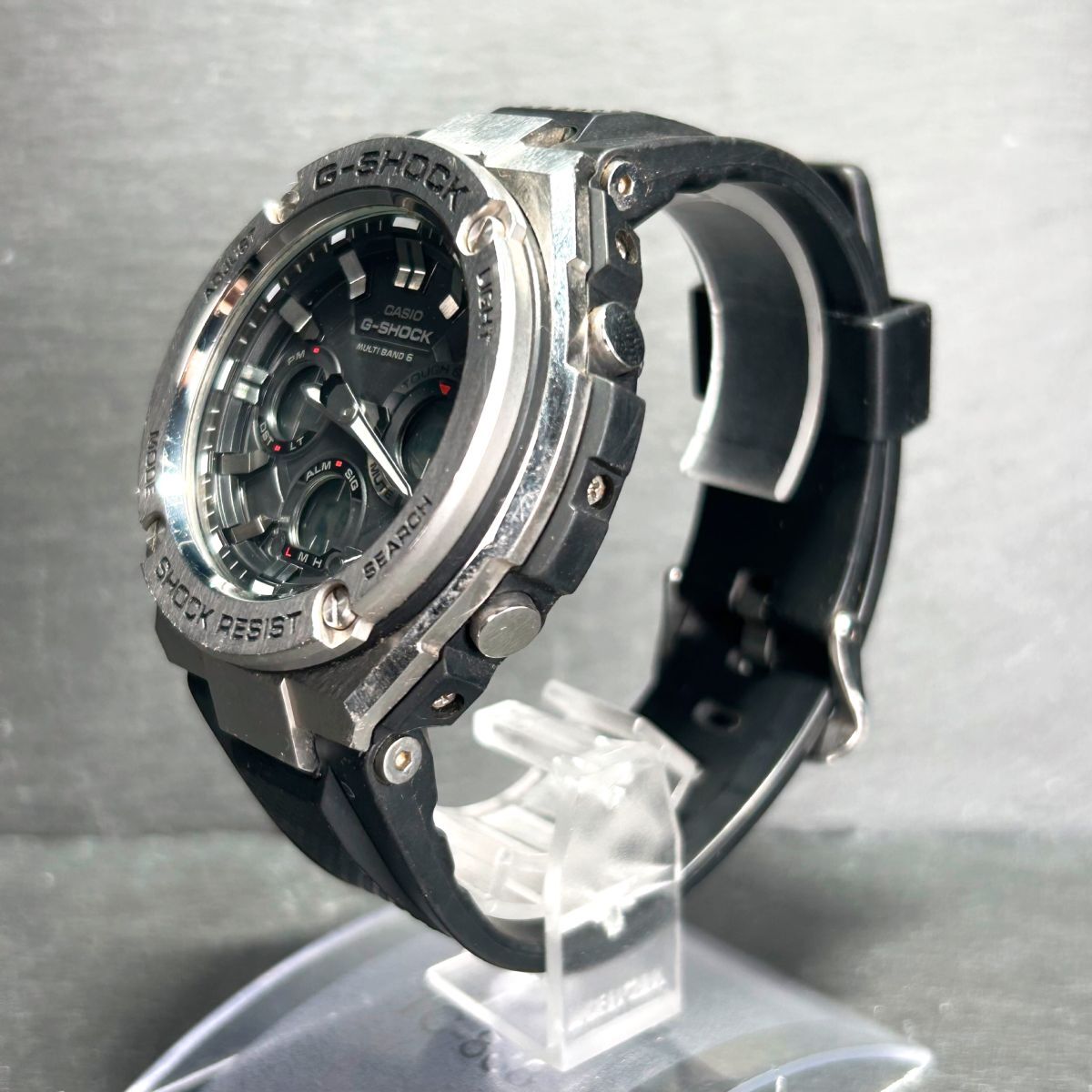 CASIO カシオ G-SHOCK ジーショック G-STEEL ジースチール GST-W110-1A 腕時計 タフソーラー 電波時計 アナデジ ステンレススチール メンズの画像6