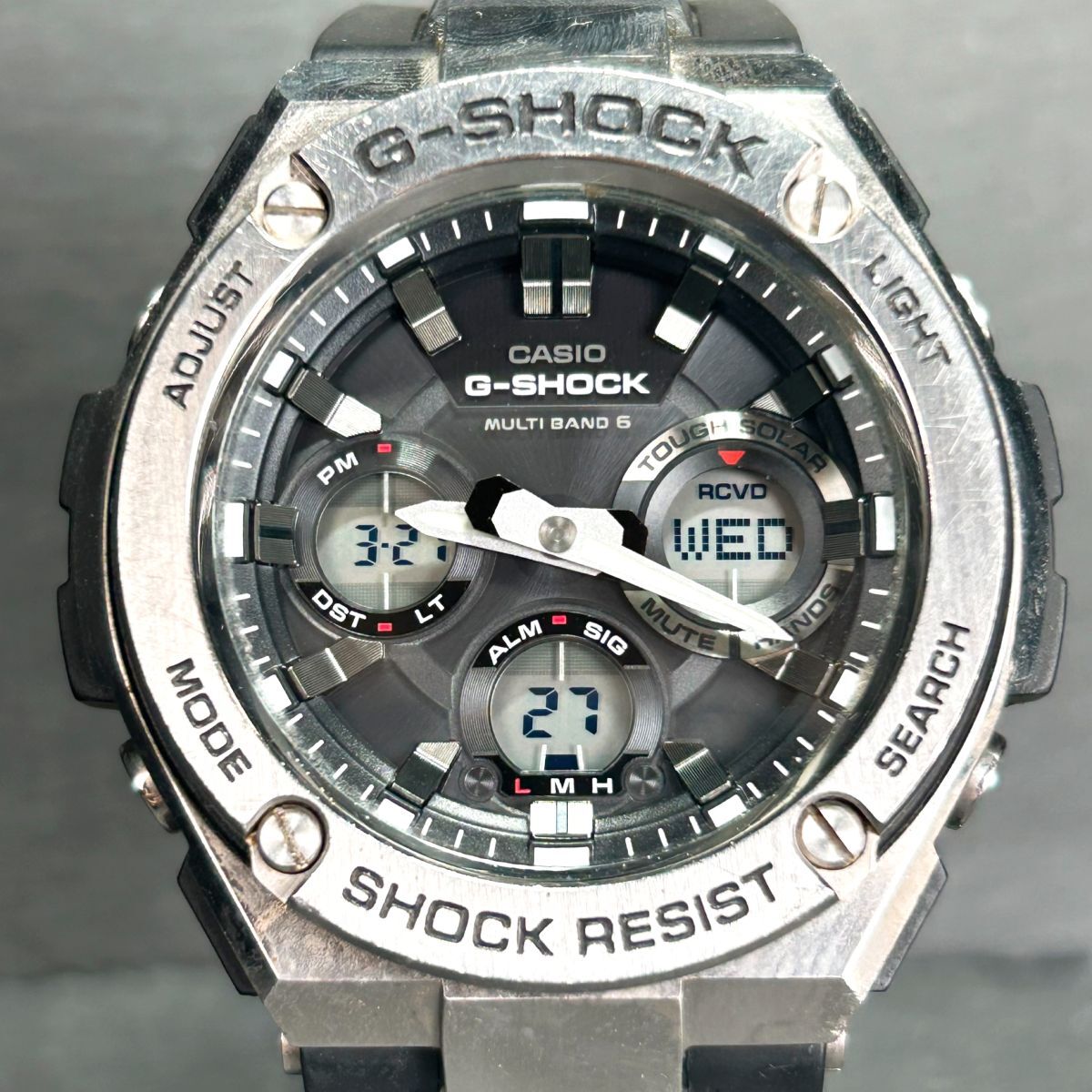 CASIO カシオ G-SHOCK ジーショック G-STEEL ジースチール GST-W110-1A 腕時計 タフソーラー 電波時計 アナデジ ステンレススチール メンズの画像3