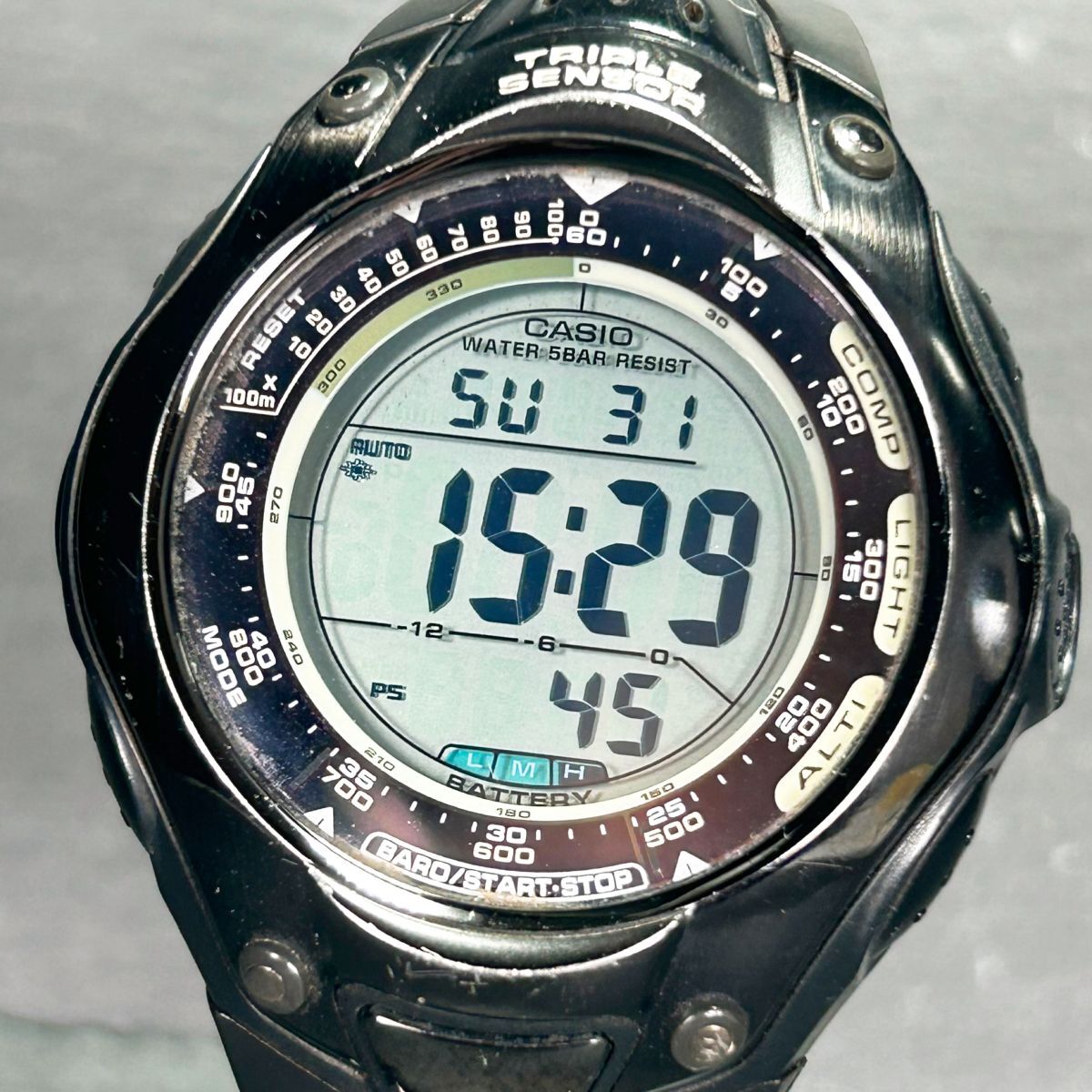 PRO TREK誕生10周 CASIO カシオ PROTREK プロトレック PRG-70DCJ-1 腕時計 タフソーラー デジタル 多機能 ステンレススチール 動作確認済みの画像2