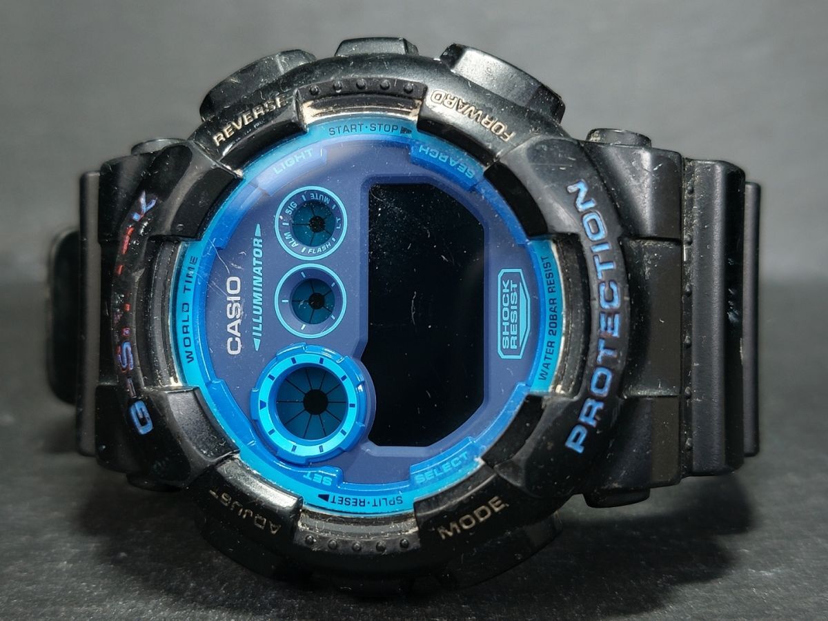 CASIO カシオ G-SHOCK ジーショック GD-120N-1B2 メンズ デジアナ 腕時計 シアンブルー文字盤 ブラック ラバーベルト ステンレススチール_画像6