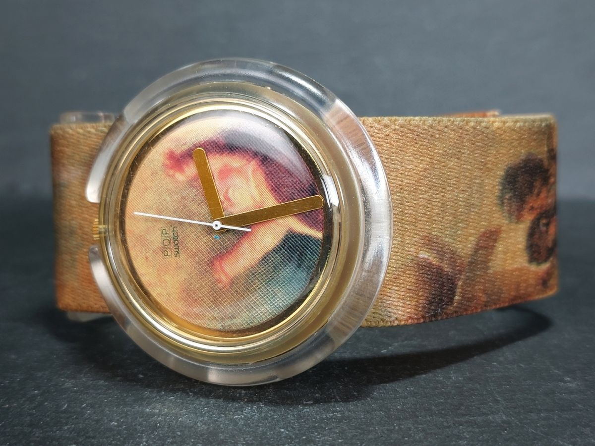 POPSWATCH ポップスウォッチ × Vintage Vivienne Westwood ヴィヴィアンウエストウッド アナログ クォーツ 腕時計 ビッグフェイス 裏スケの画像7