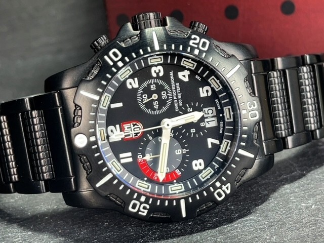 超美品 限定モデル ルミノックス LUMINOX 8360 ダイバーズ クロノグラフ 腕時計 ネイビーシールズ ミリタリー 8362 動作確認済みの画像5