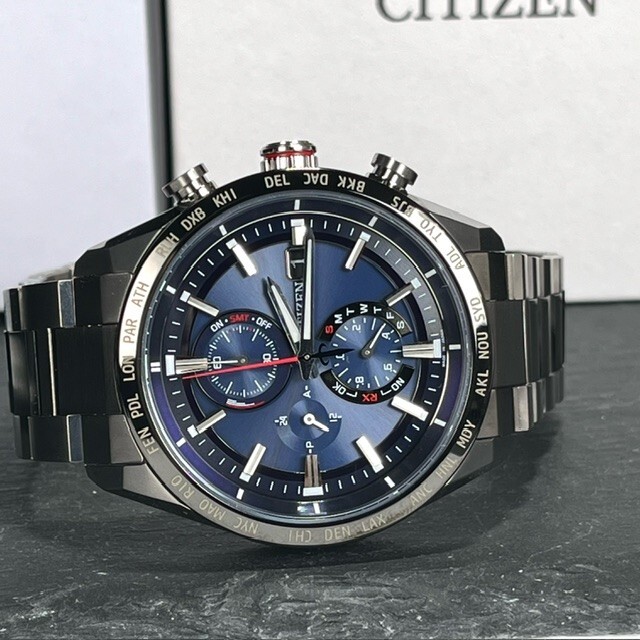 新品 CITIZEN ATTESA シチズン アテッサ アクトライン ACT Line Eco-Drive AT8186-51L ソーラー電波 腕時計 クロノグラフ チタン ブルー_画像4