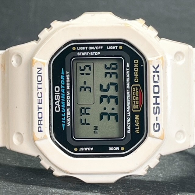 CASIO カシオ G-SHOCK Gショック G-LIDE Gライド DW-5600E-1 腕時計 デジタル タフソーラー カレンダー ホワイトカスタム 動作確認済み_画像4