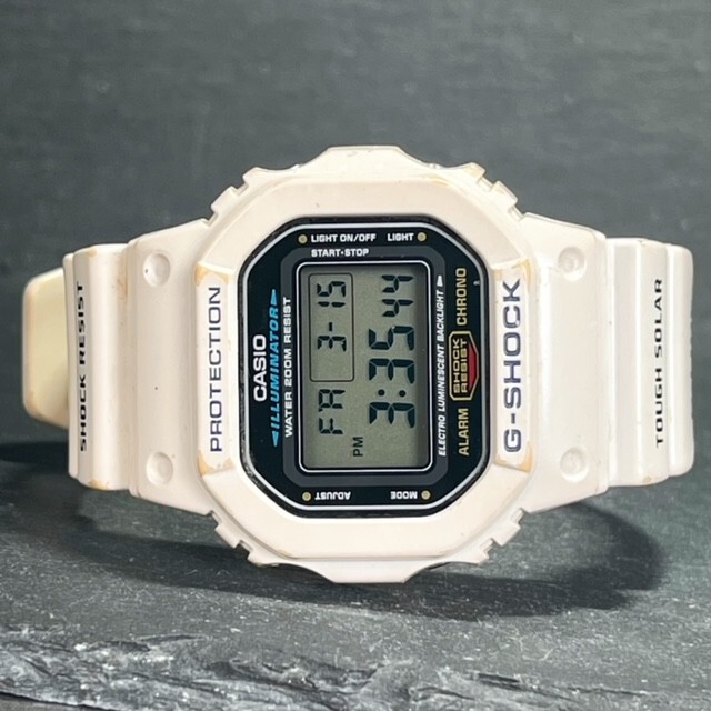 CASIO カシオ G-SHOCK Gショック G-LIDE Gライド DW-5600E-1 腕時計 デジタル タフソーラー カレンダー ホワイトカスタム 動作確認済み_画像5