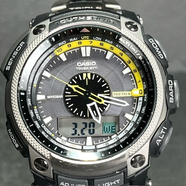 CASIO PROTREK カシオ プロトレック PRW-5000T-7JF 腕時計 アナログ デジタル 電波ソーラー ブラック パスファインダー メンズ 海外モデル_画像2