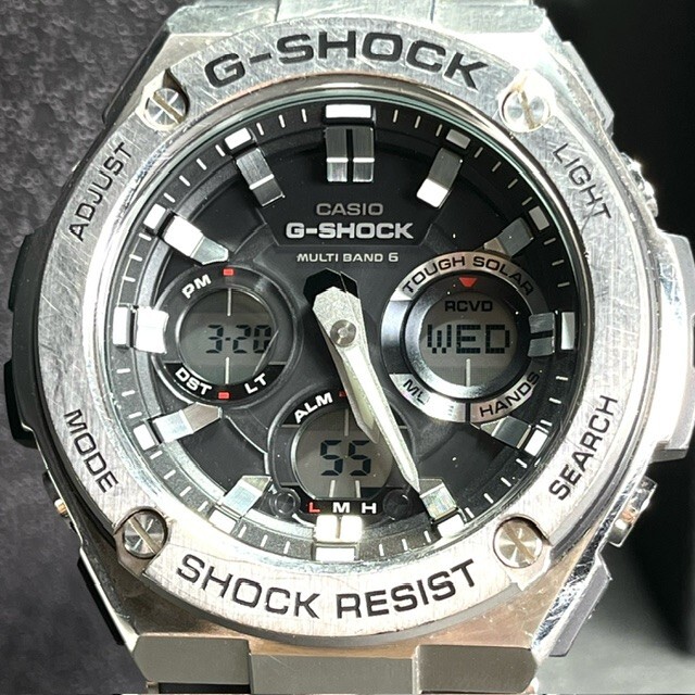 CASIO G-SHOCK カシオ ジーショック G-STEEL Gスチール GST-W110-1A 腕時計 電波ソーラー ブラック アナログ デジタル マルチバンド6の画像3