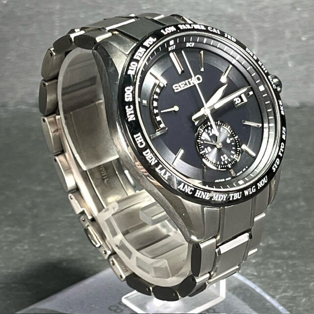 SEIKO BRIGHTZ セイコー ブライツ SAGA167 ソーラー電波 腕時計 ブラック アナログ メンズ カレンダー ワールドタイム ルミブライトの画像4
