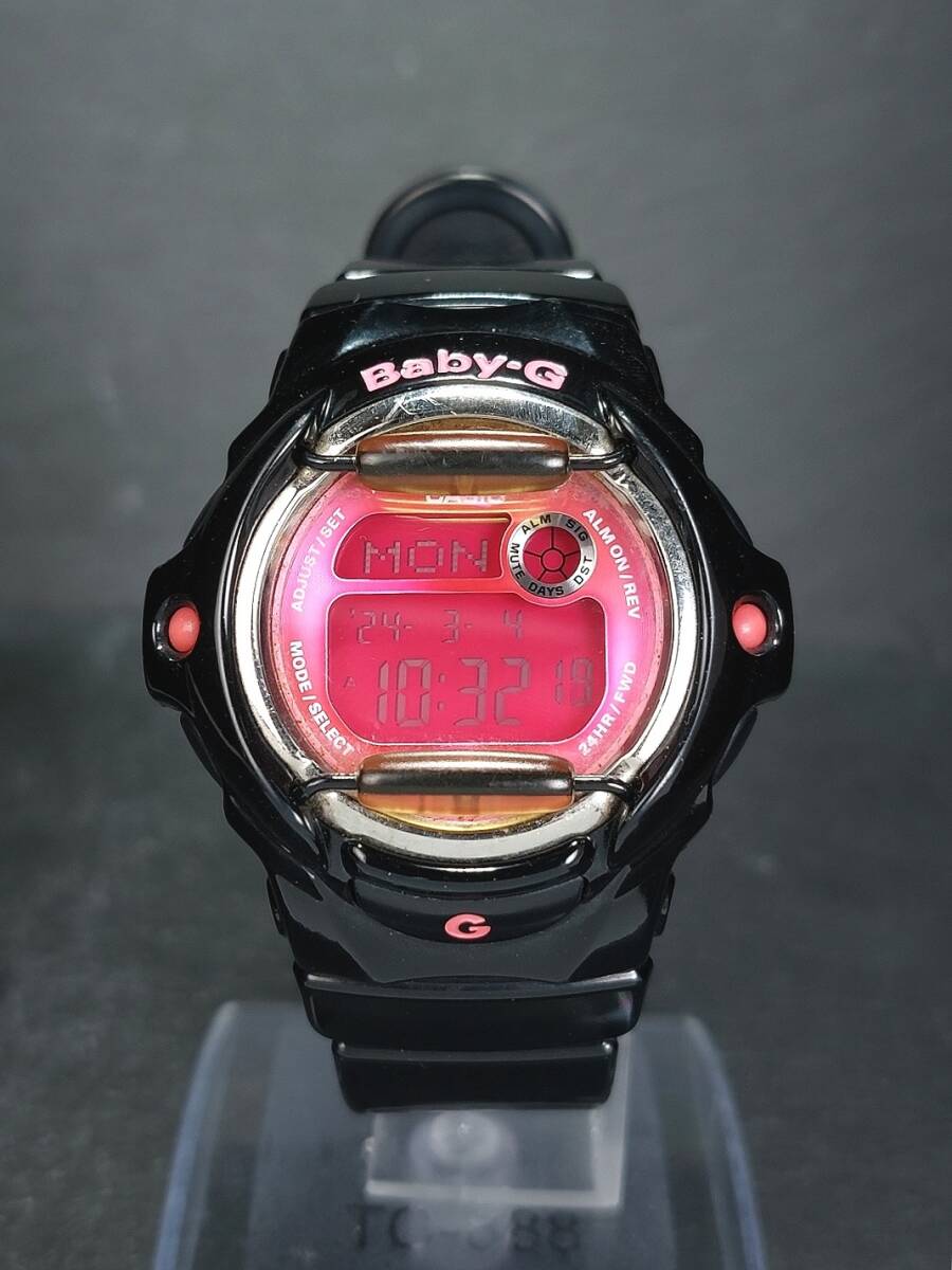 CASIO カシオ Baby-G ベビージー Reef BG-169R-1B デジタル 多機能 腕時計 ピンク文字盤 ブラック ラバーベルト 電池交換済み 動作確認済み_画像2