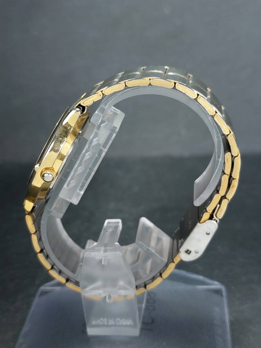 LOMOND ルモンド QUARTZ クォーツ アナログ 腕時計 3針 イエロー文字盤 シルバー＆ゴールド ステンレス 新品電池交換済み 動作確認済みの画像4