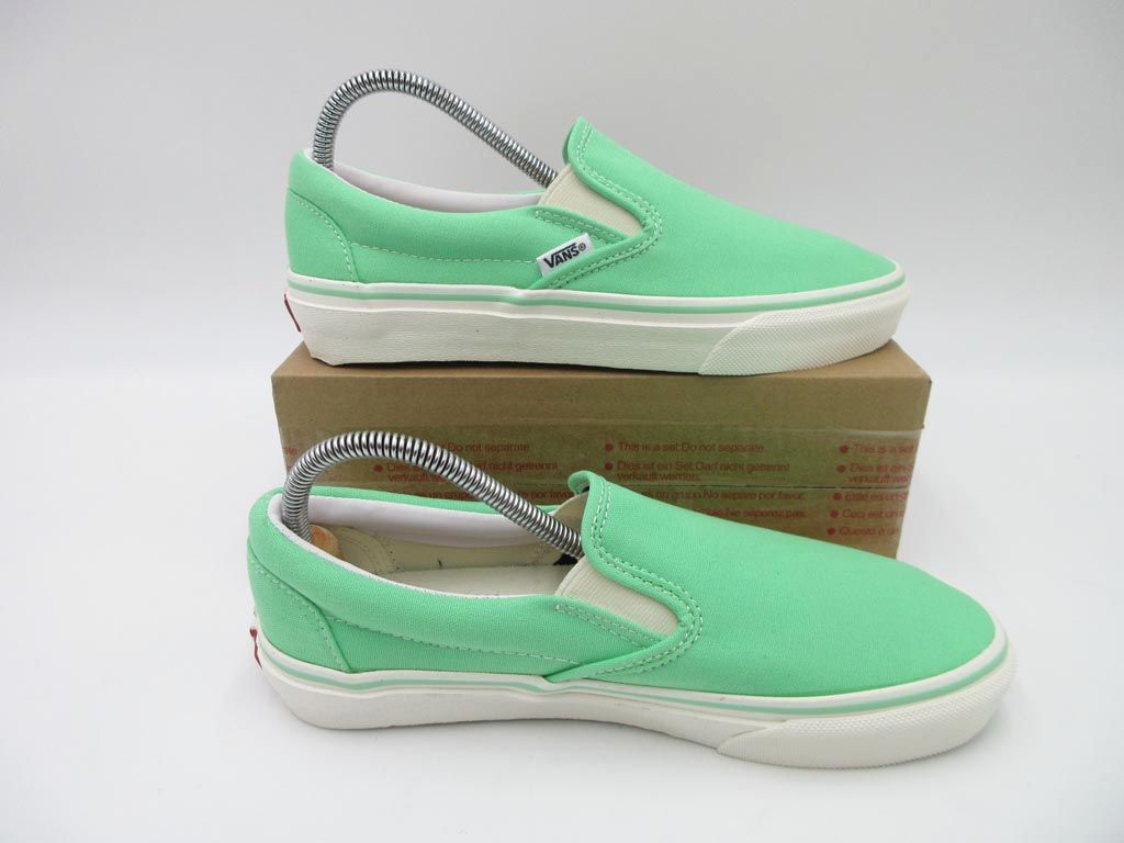 美品 VANS バンズ SLIP ON スリッポン 623283−0002 ローカット スニーカー size24.0/緑 ■■ ☆ ebb6 レディース_画像3