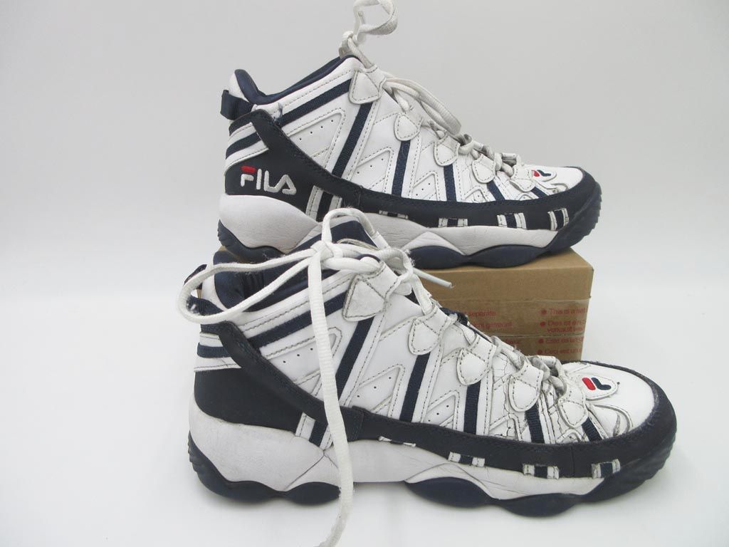 FILA フィラ SPAGHETTI JERRY STACKHOUSE MSS18026-001 ハイカット スニーカー size25.0/白ｘ紺 ■■ ☆ eca4 レディース_画像3