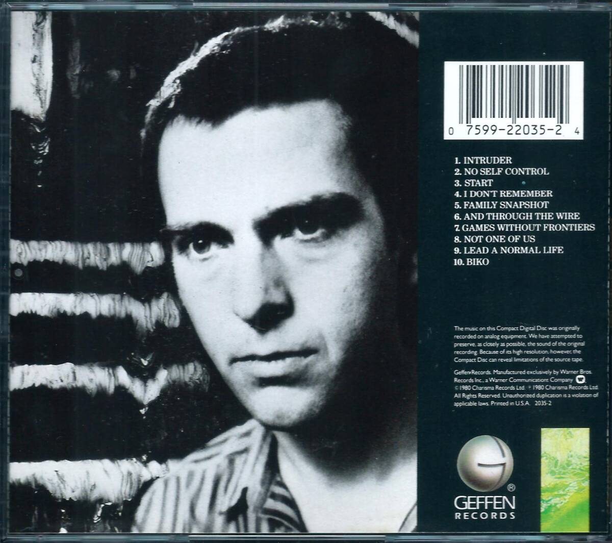 PETER GABRIEL / (3) Melt 2035-2 USA盤 CD ピーター・ガブリエル CD Ⅲ GENESIS PHIL COLLINS ROBERT FRIPP TONY LEVIN 4枚同梱発送可能_画像2