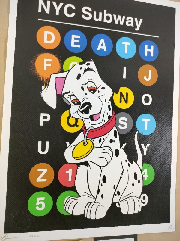 #013 DEATH NYC 世界限定ポスター 現代アート ポップアート 101匹わんちゃん ディズニー ダルメシアン ペインティング ドット_画像3