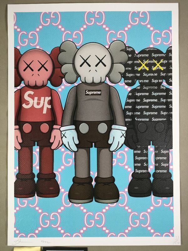 #034 DEATH NYC 世界限定ポスター 現代アート ポップアート KAWS カウズ コンパニオン COMPANION Supreme GUCCI GG LV_画像2