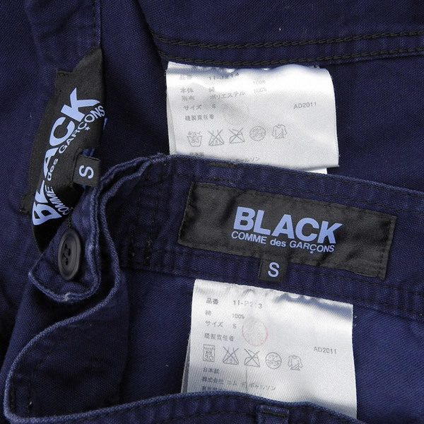 ブラック コムデギャルソン BLACK COMME des GARCONS コットン セットアップ ジャケット パンツ 紺 メンズ sizeS AD2011 2012SS [Y03017]_画像9