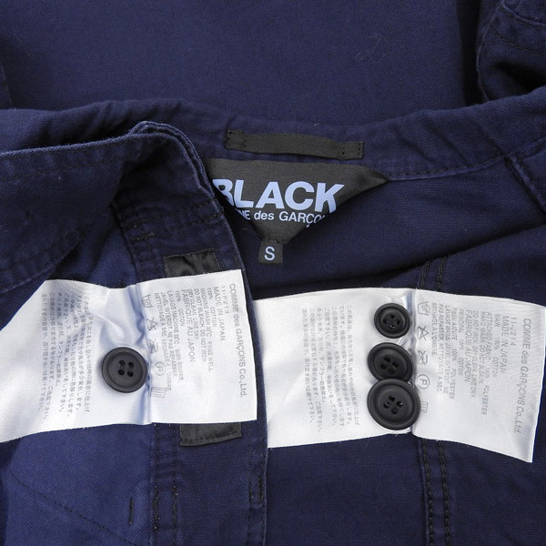 ブラック コムデギャルソン BLACK COMME des GARCONS コットン セットアップ ジャケット パンツ 紺 メンズ sizeS AD2011 2012SS [Y03017]_画像10