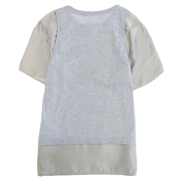 メゾンマルジェラ MAISON MARGIELA MM6 コットン 切替え レイヤード トップス Tシャツ レディース グレー sizeS RN154909 2021SS [Y03056]_画像2