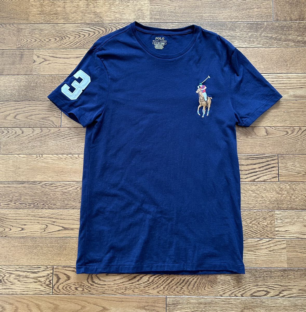 美品【POLO RALPH LAUREN/ラルフローレン】Tシャツ サイズS ネイビー 綿100% ビッグポニー_画像1