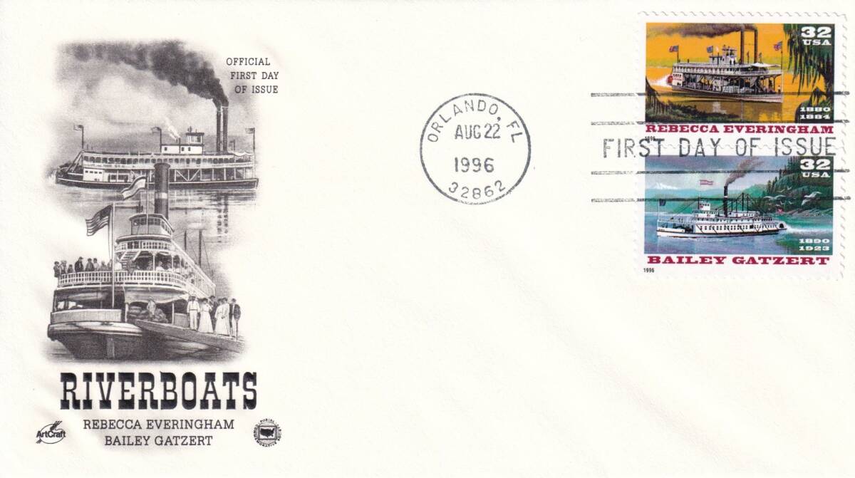 [FDC] rivers ship (2)(1996 year )( America ) t4271