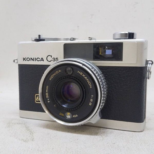 ◆KONICA コニカ C35 E&L HEXANON 38mm f2.8 コンパクトフィルムカメラ シャッターOK ジャンク◆R2192_画像1