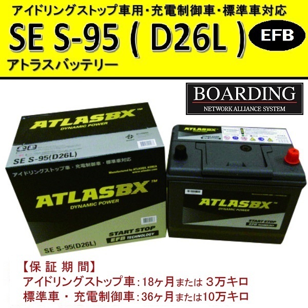 バッテリー S95L D26L アトラス 55D26L 65D26L 75D26L 80D26L 85D26L 90D26L アイドリングストップ車 EFB 充電制御車 自動車 乗用車_画像1