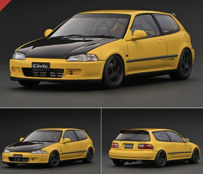 イグニッションモデル EG6 SIR IG3044 1/18 Honda CIVIC Yellow イグニッションモデル EG6 SIR IG3044 1/18 Honda CIVIC Yellow