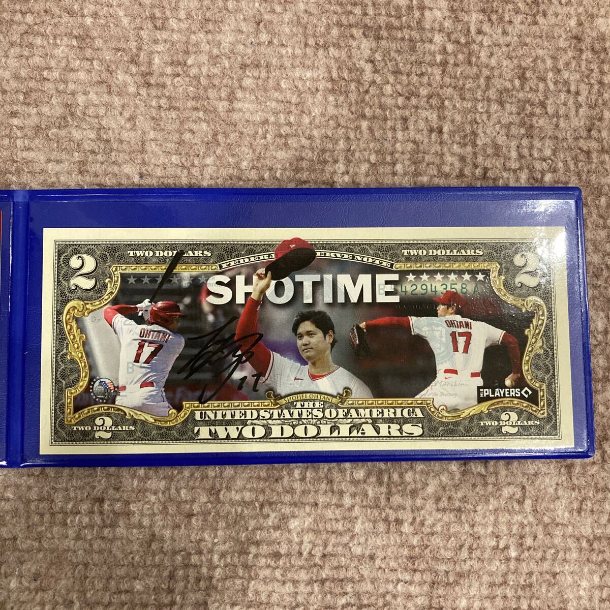 大谷翔平 ラッキー2ドル札 紙幣 サイン MLB 新品 証明書付 大谷翔平 ラッキー2ドル札 紙幣 サイン MLB 新品 証明書付