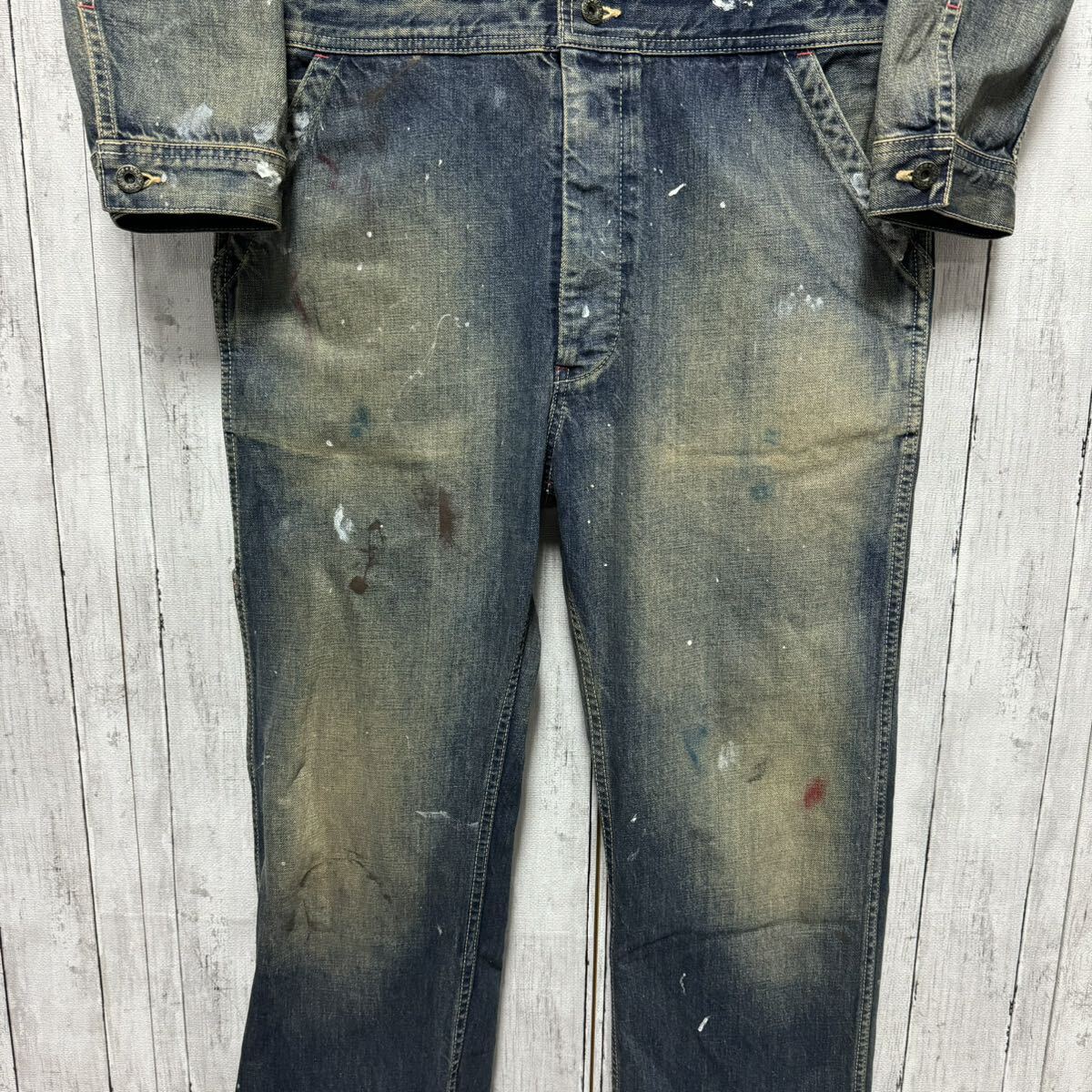 Yahoo!オークション - 美品 johnbull ユーズドペンキ加工デニム Yahoo!オークション - 美品 johnbull ユーズドペンキ加工デニム