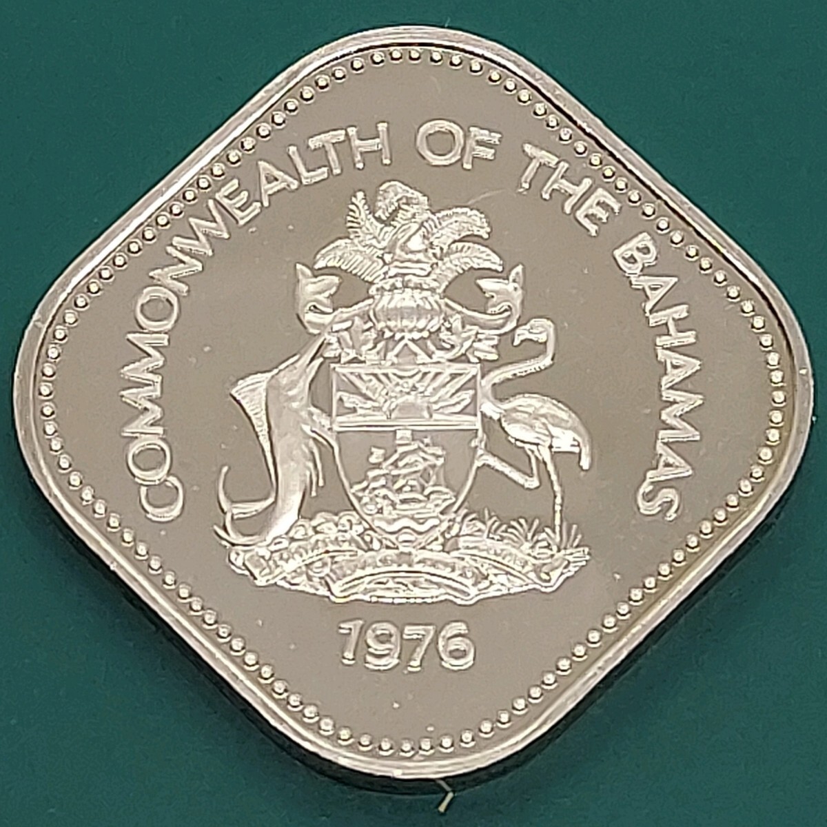 [60311] Багамские острова 15 центов белые медные монеты примерно 25,3 мм 1976 г. Доказательство иностранных монет
