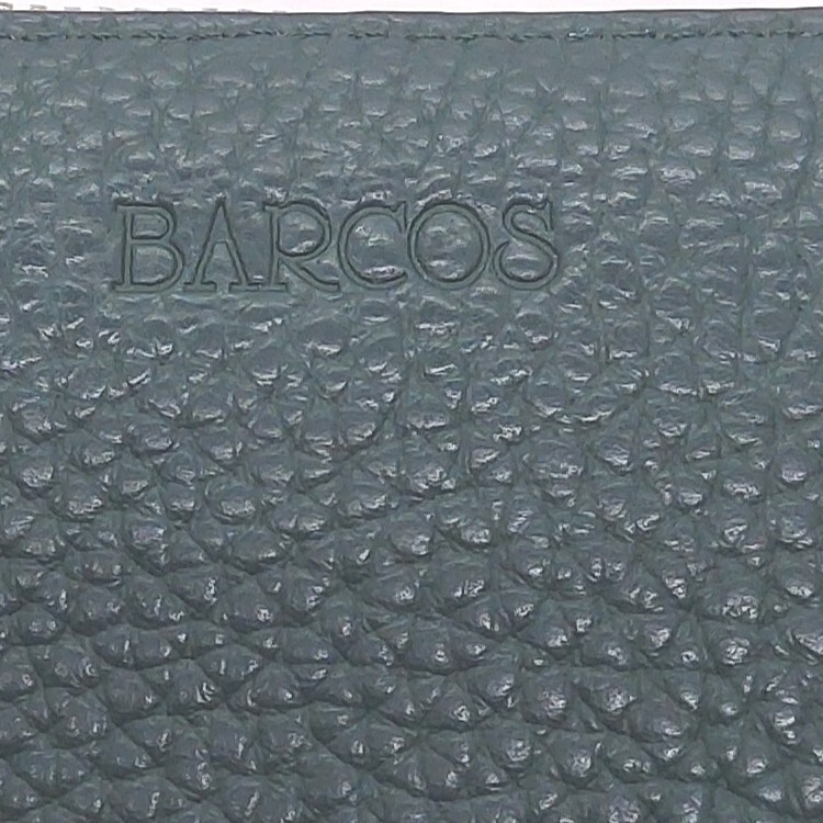バルコス　ラウンドファスナー長財布　カードケース付き　深緑色　BARCOS