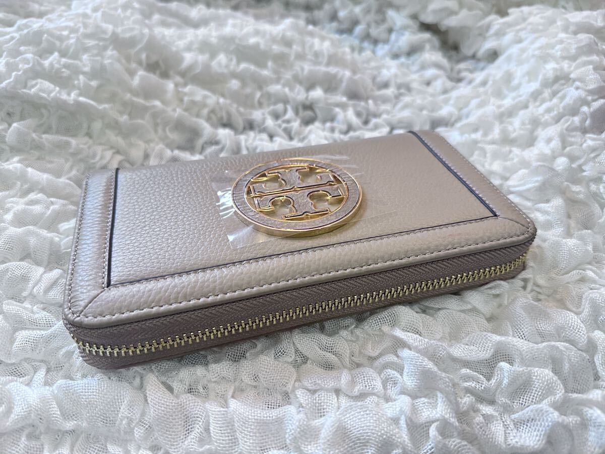 新品未使用 Tory Burch トリーバーチ 長財布 ラウンドファスナー アウトレット 12159111 グレー白系_画像6