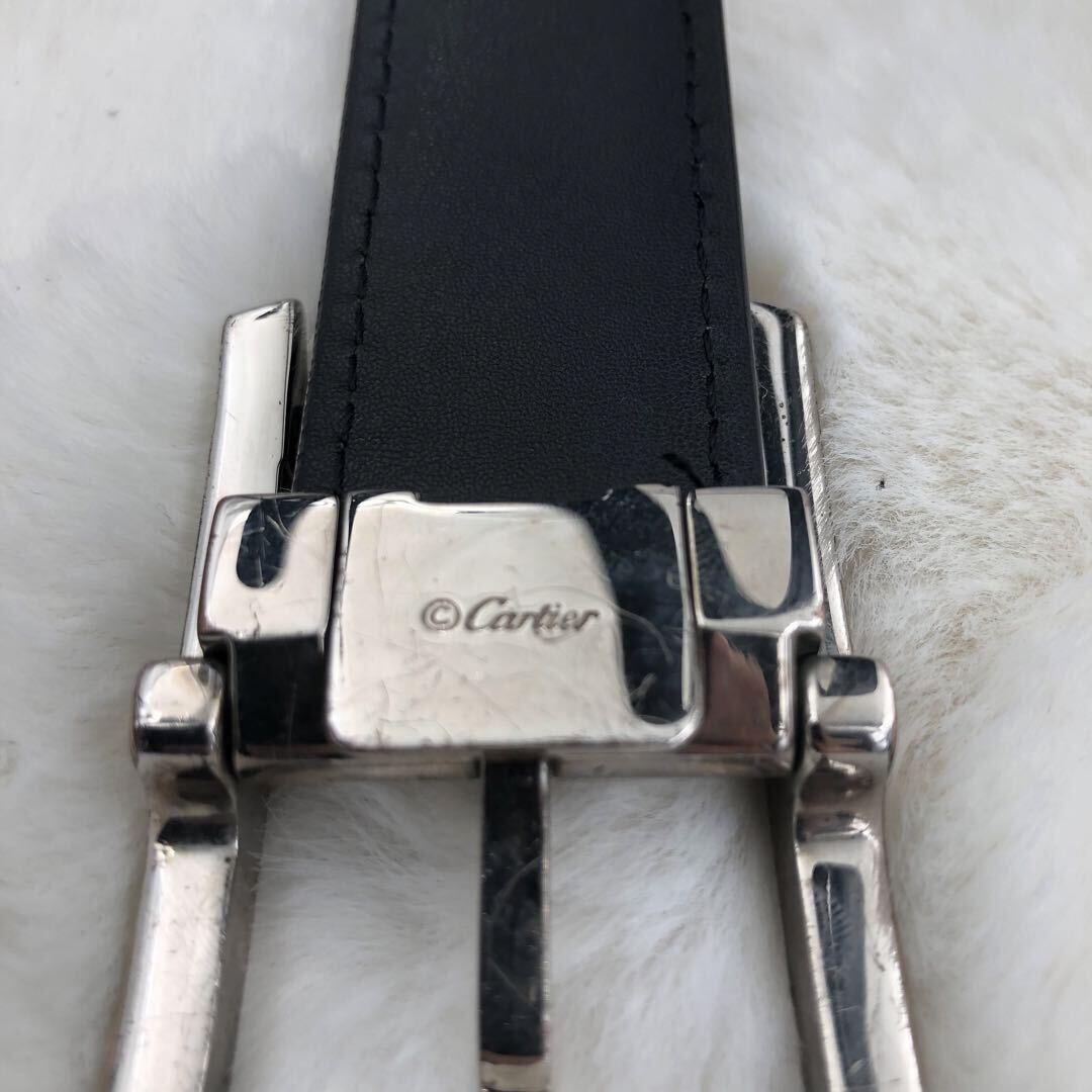 [付属品完備] Cartier カルティエ ベルト タンク TANK アルディロン レザー 本革 ブラック 黒 シルバー金具 通勤 通学 ビジネス メンズ _画像5