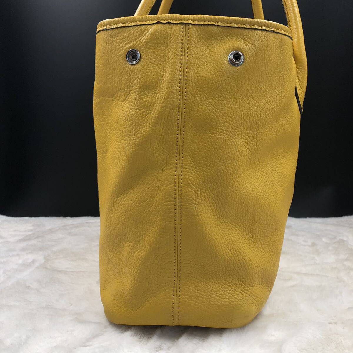 [ super ./ rare color ]BARNEYS NEW YORK Barneys New York men's tote bag business shoulder .. all leather original leather wrinkle leather A4* yellow 