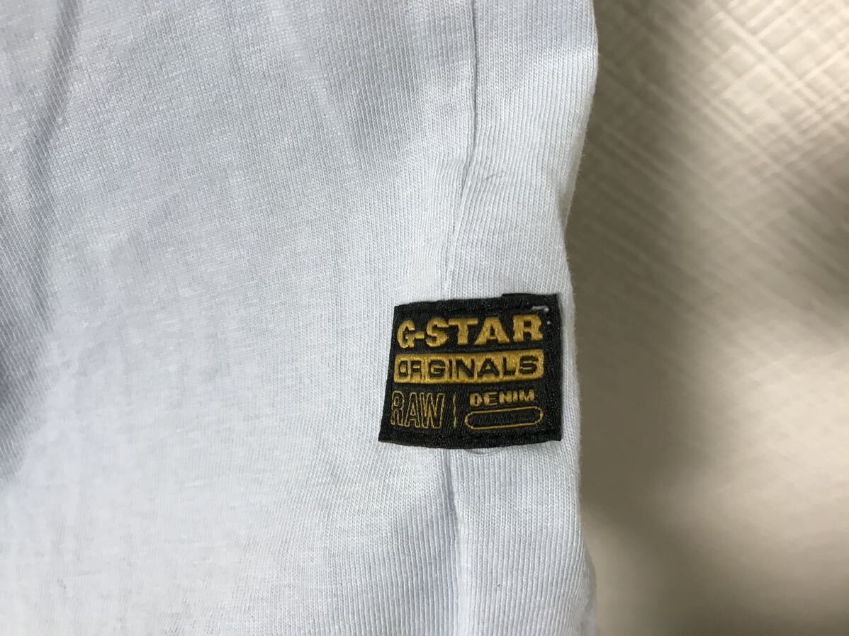 本物ジースターロウGSTARRAWコットンプリント半袖Tシャツメンズサーフアメカジミリタリーワークスケーターバイカー青ブルーM_画像3